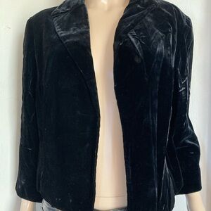 Vintage Black Velvet Jacket Size Small